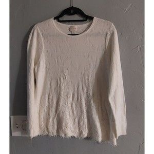 Chico's  Tops Blouse Sweater, Crochet, Cotton, Nilon, Rayón. Pretty, Spandex.